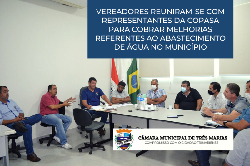 Vereadores reuniram-se com representantes da COPASA para cobrar melhorias referentes ao abastecimento de água no município