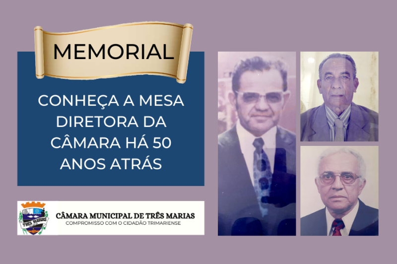 MEMORIAL- Conheça a Mesa Diretora da Câmara há 50 anos atrás