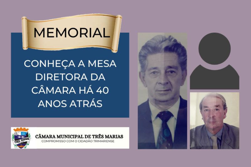 MEMORIAL- Conheça a Mesa Diretora da Câmara há 40 anos atrás