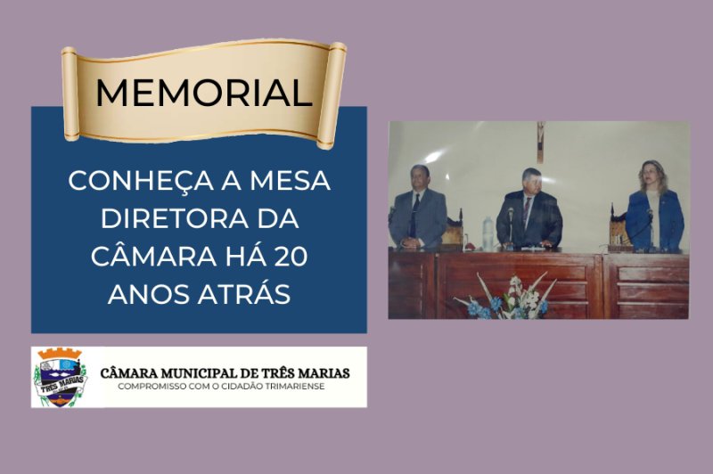 MEMORIAL- Conheça a Mesa Diretora da Câmara há 20 anos atrás