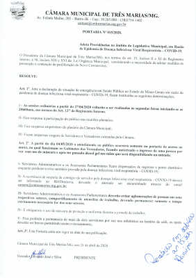 Portaria 015/2020