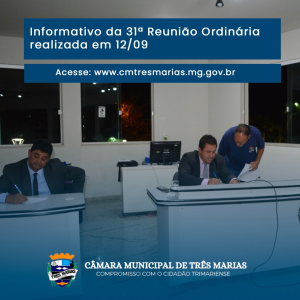 INFORMATIVO DA 31ª REUNIÃO ORDINÁRIA 