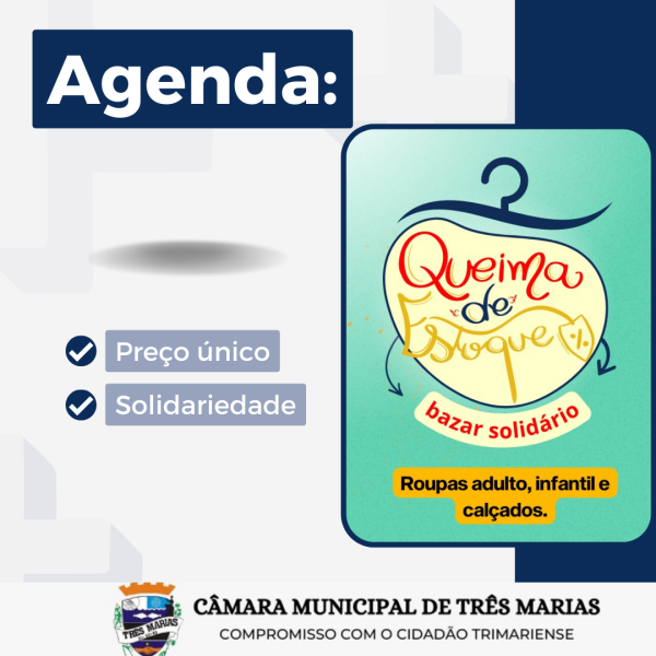 AGENDA: Bazar Solidário - ABRAÇA 