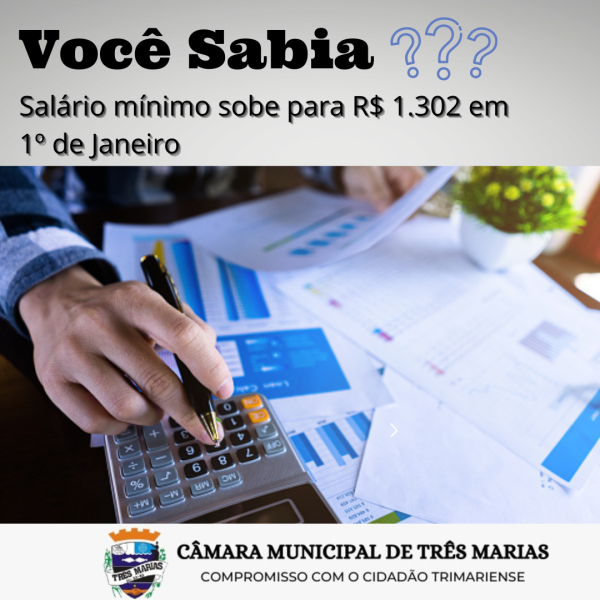 VOCÊ SABIA? Salário mínimo sobe para R$ 1.302 em 1º de janeiro