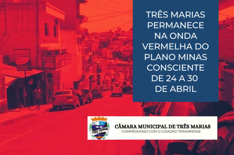 Três Marias permanece na Onda Vermelha do Plano Minas Consciente de 24 a 30 de abril