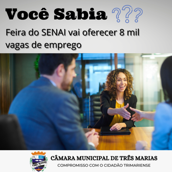 VOCÊ SABIA? Feira do SENAI vai oferecer 8 mil vagas de emprego 