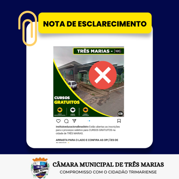 ATENÇÃO: Nota de Esclarecimento 