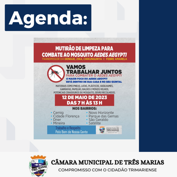 AGENDA: Mutirão de limpeza para combate ao Aedes Aegypti