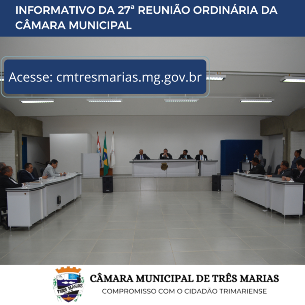 INFORMATIVO DA 27ª REUNIÃO ORDINÁRIA REALIZADA EM 21/08/2023