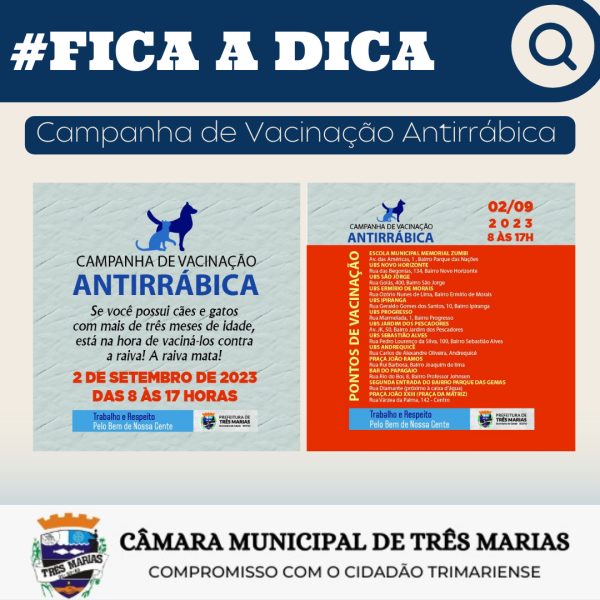 #FICA A DICA: Campanha de Vacinação Antirrábica