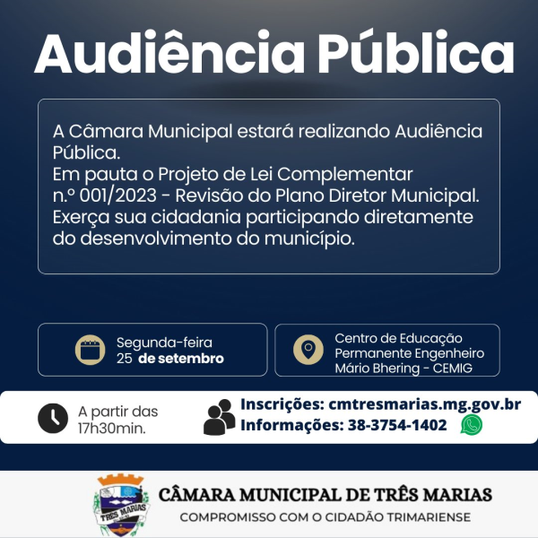 REVISÃO DO PLANO DIRETOR SERÁ DEBATIDA EM AUDIÊNCIA PÚBLICA 

