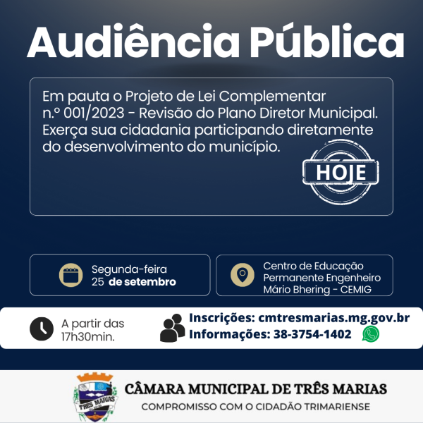 HOJE - AUDIÊNCIA PÚBLICA