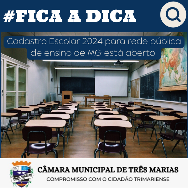 #FICA A DICA: Cadastro Escolar 2024 para rede pública de ensino de MG está aberto