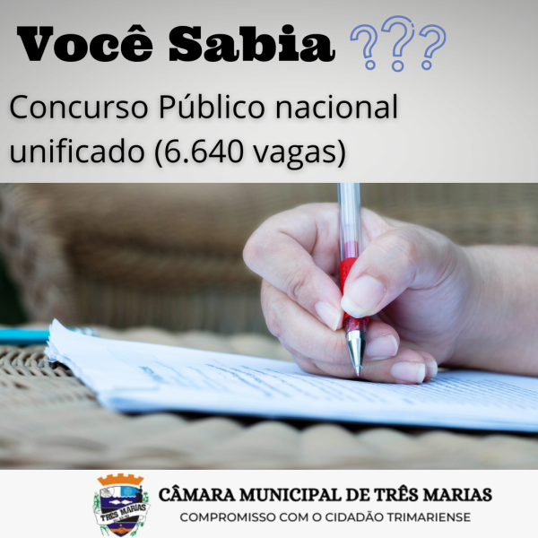 VOCÊ SABIA? Concurso público nacional unificado (6.640 vagas)