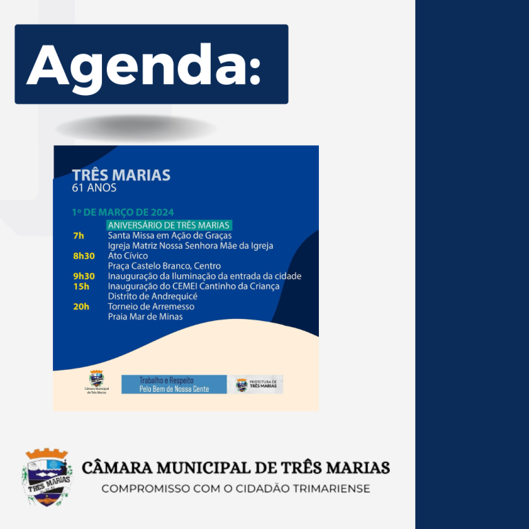 AGENDA: Três Marias 61 anos