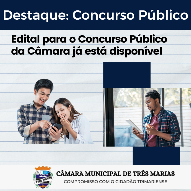 DESTAQUE: Concurso Público da Câmara Municipal de Três Marias
