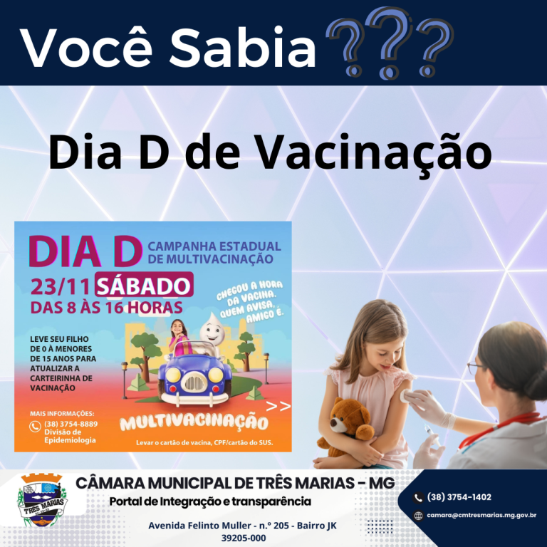 VOCÊ SABIA? Dia D de Vacinação (sábado 23/11)