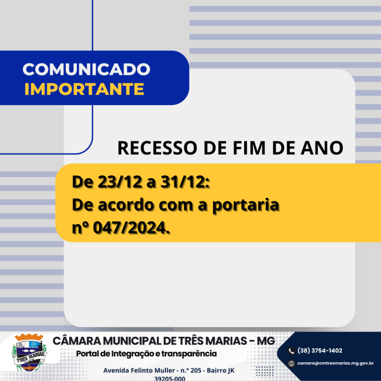 RECESSO DE FIM DE ANO